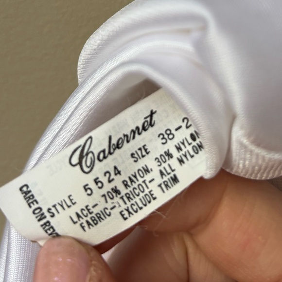 Vintage Cabernet White Lace Detail Slip Nightgown 38 - Picture 7 of 7